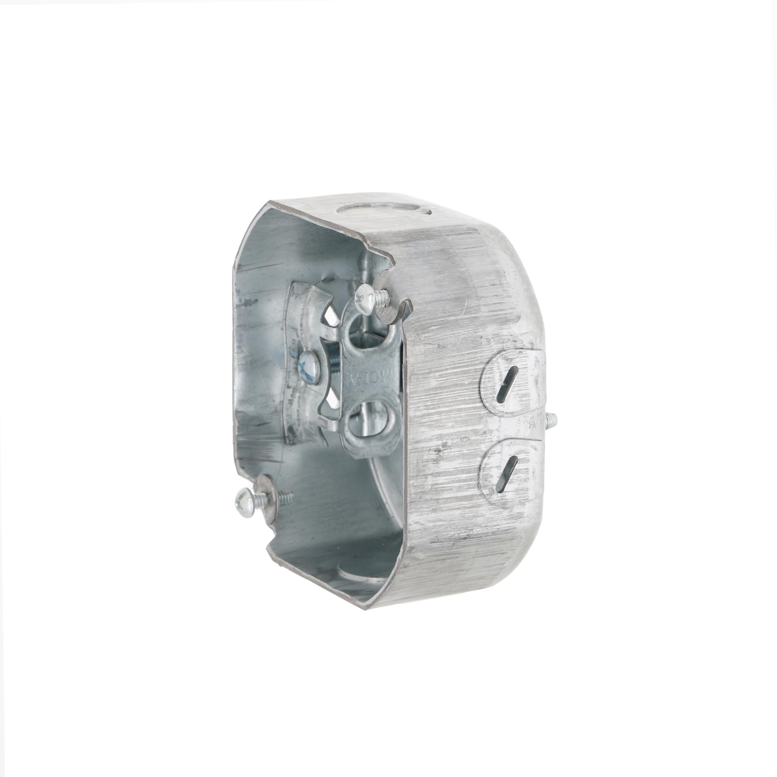 4 in. Octagon Box, Drawn, 1-1/2 in. Deep, Three 1/2 in. KO's & AC/MC/Flex Clamps,Grey - Image 3