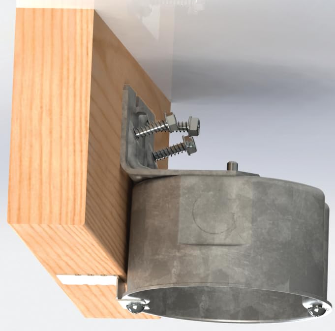 Hubbell-Raco 294 2-1/8-Inch Deep, 1/2-Inch Side Knockouts, Wood Joist Bracket 4-Inch Octagon Ceiling Fan Support Box Gray - Image 7