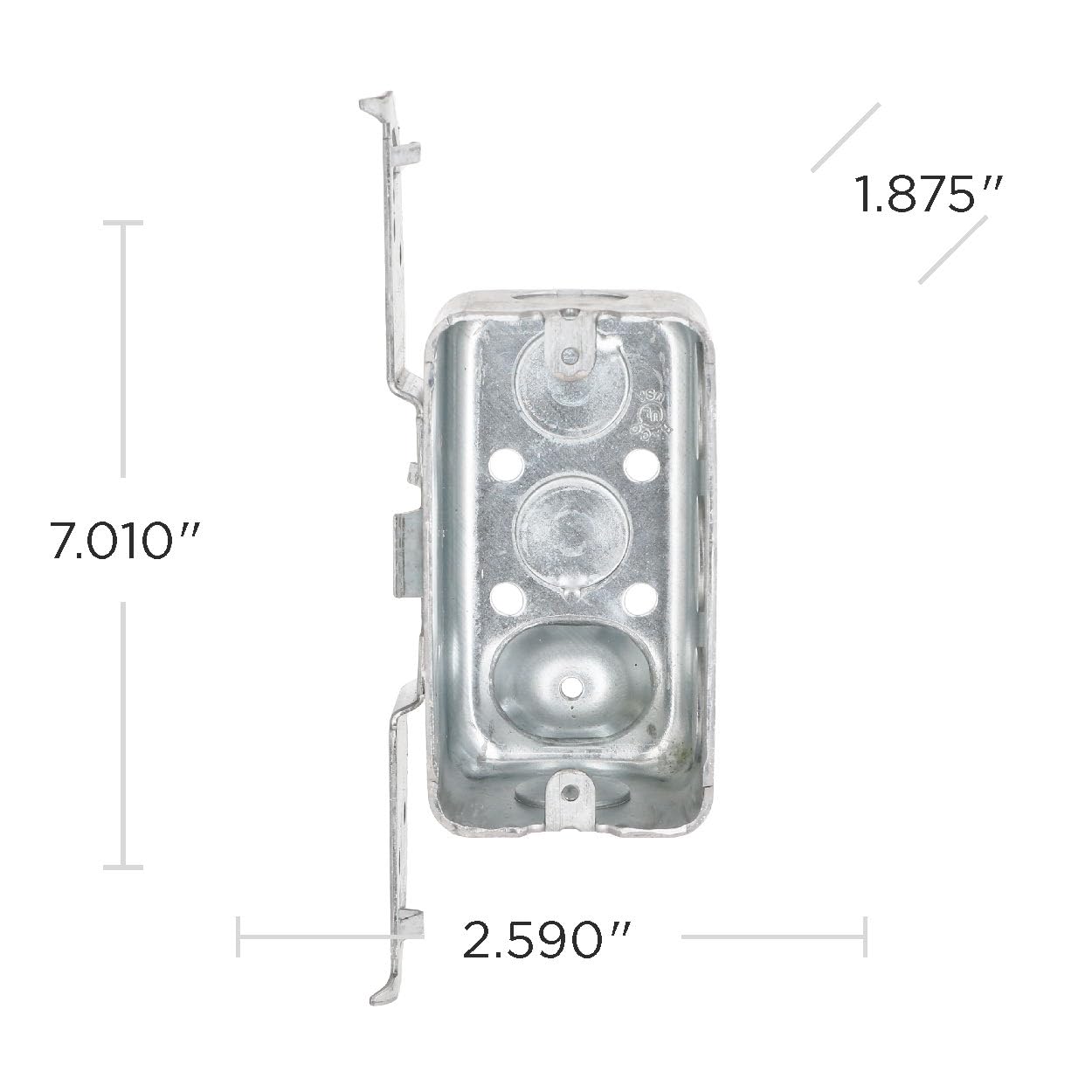 Hubbell-Raco 662 1-7/8-Inch Deep, 1/2-Inch End Knockouts, Wood/Metal Stud Bracket Welded 4-Inch by 2-Inch Handy Box, Steel,Gray - Image 5