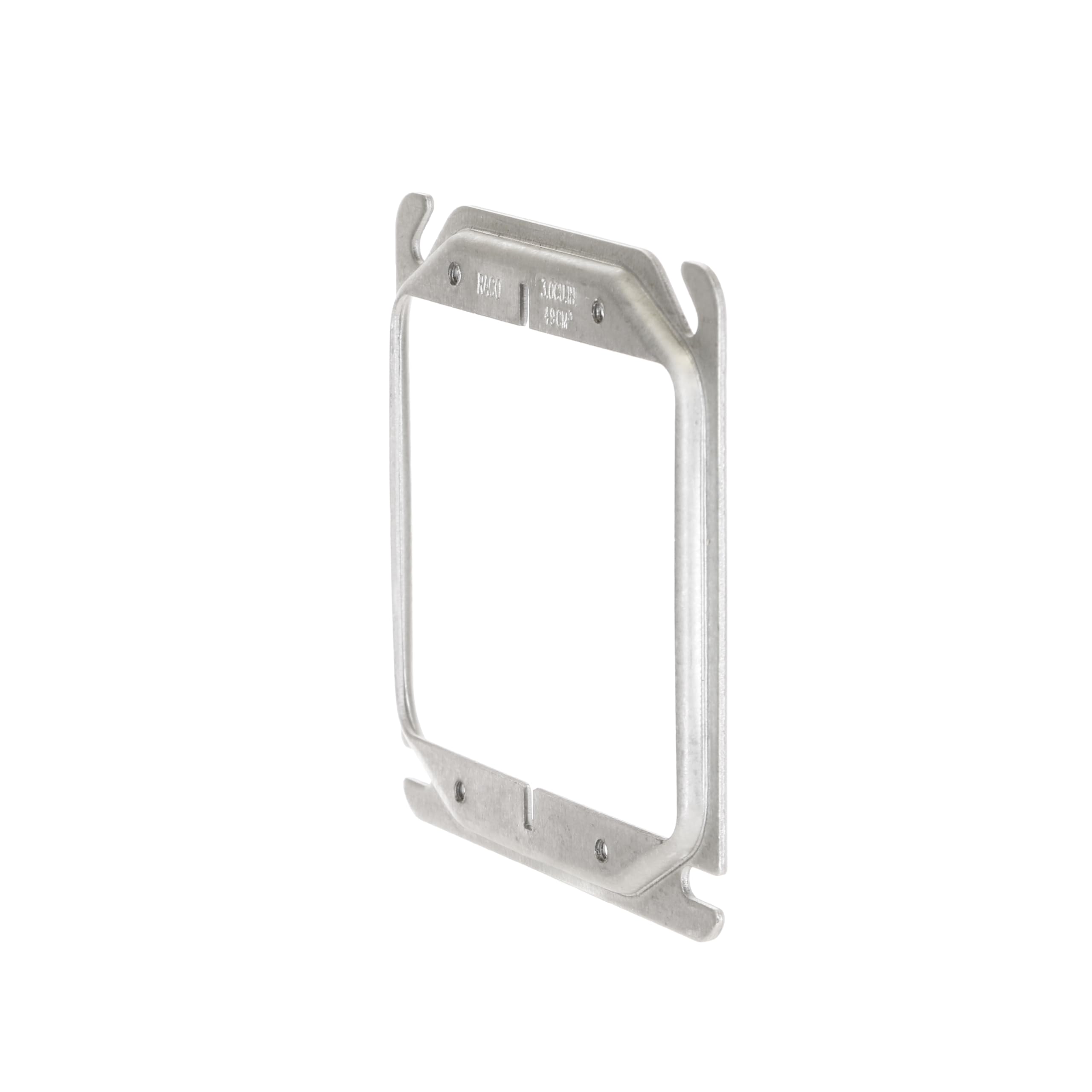 Hubbell-Raco 777 Raised 1/4-Inch, 4-Inch Square Mud-Ring for 2 Devices Gray - Image 3