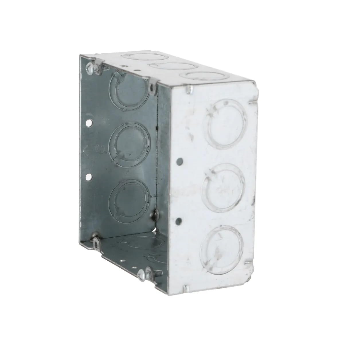Hubbell-Raco 8257 2-1/8-Inch Deep, 1/2-Inch and 3/4-Inch Side Knockouts Welded 4-11/16-Inch Square Box, Steel - Image 4