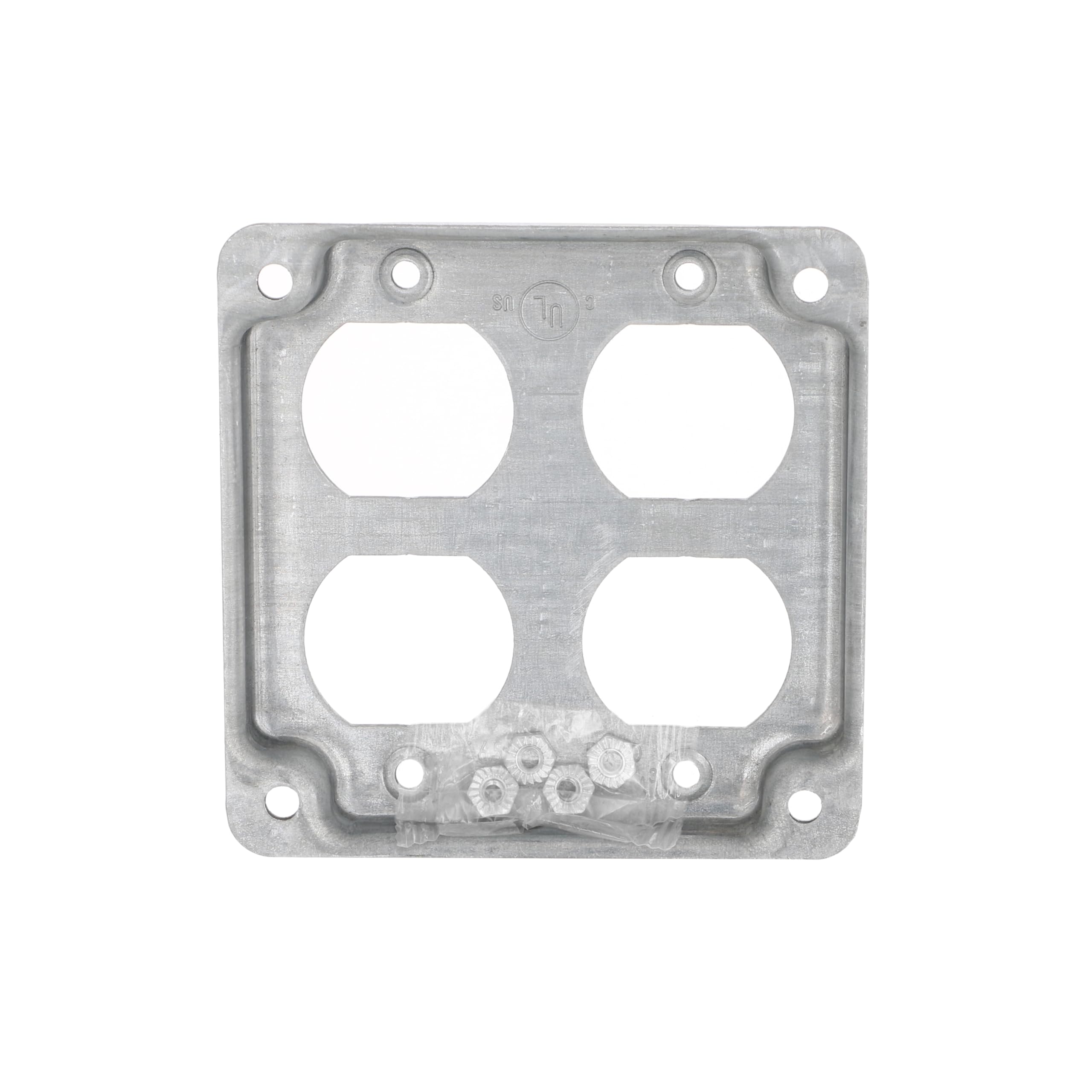 Hubbell-Raco 907C 2 Duplex Receptacles 4-Inch Square Exposed Work Cover, Gray - Image 4