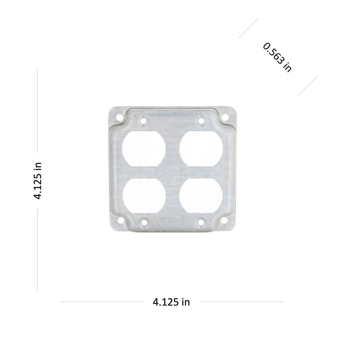 Hubbell-Raco 907C 2 Duplex Receptacles 4-Inch Square Exposed Work Cover, Gray - Image 5