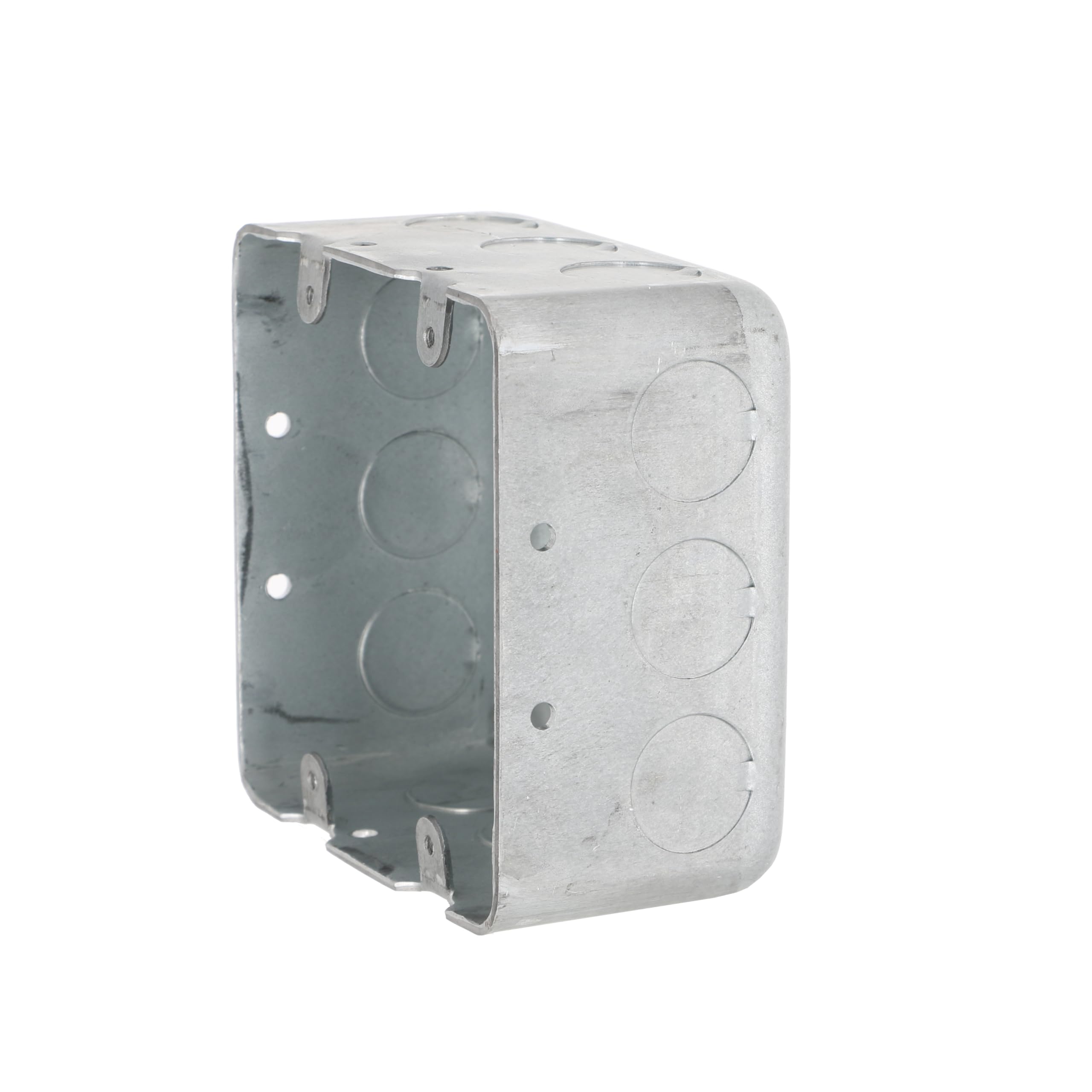 RACO 680 2-Device, 2-1/8-Inch Deep, 1/2-Inch Side Knockouts 4-Inch Square Switch Box, Drawn - Image 3