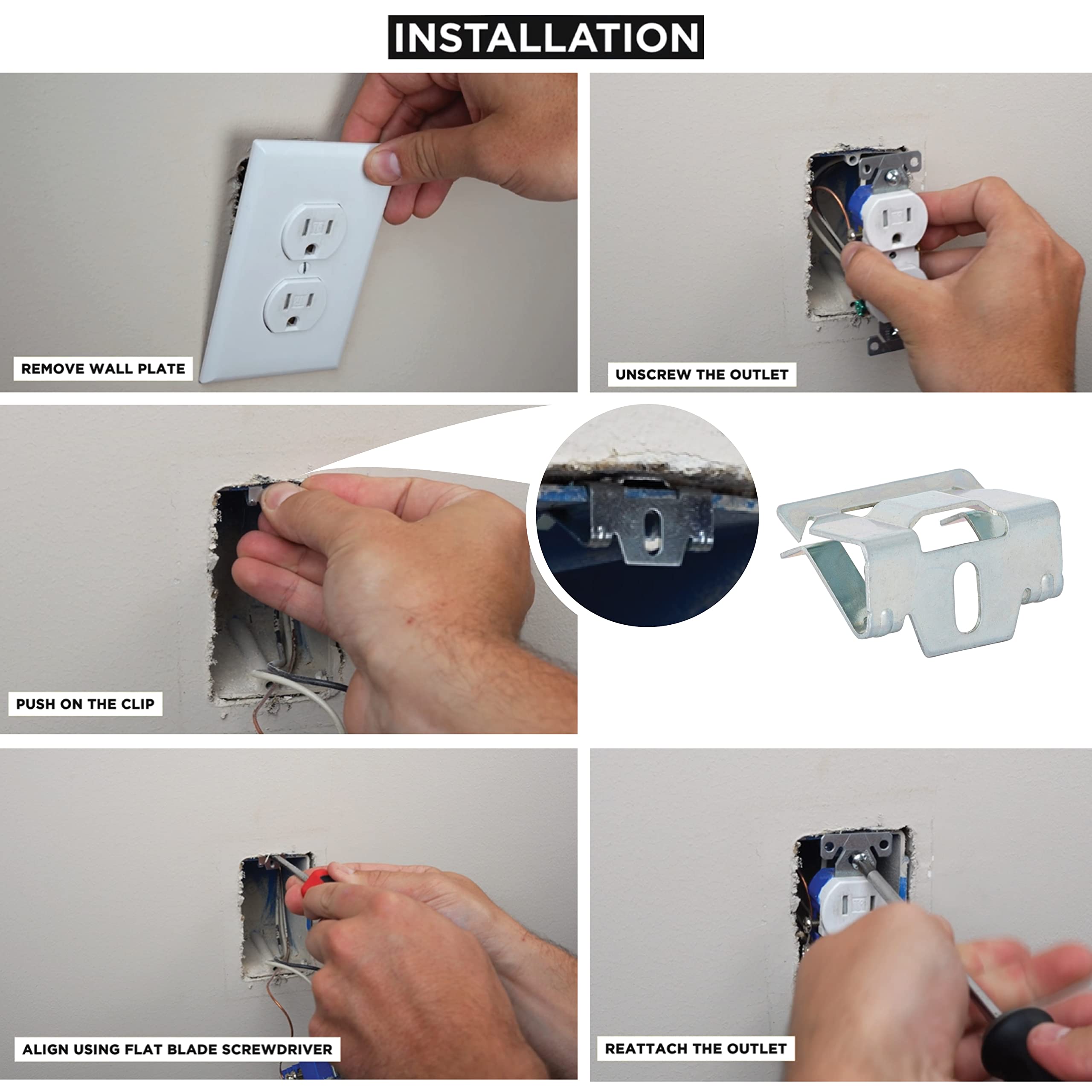 RACO 8988RAC Outlet Repair Clip for Plastic Electric Boxes, 10 pcs. per Bag - Image 5