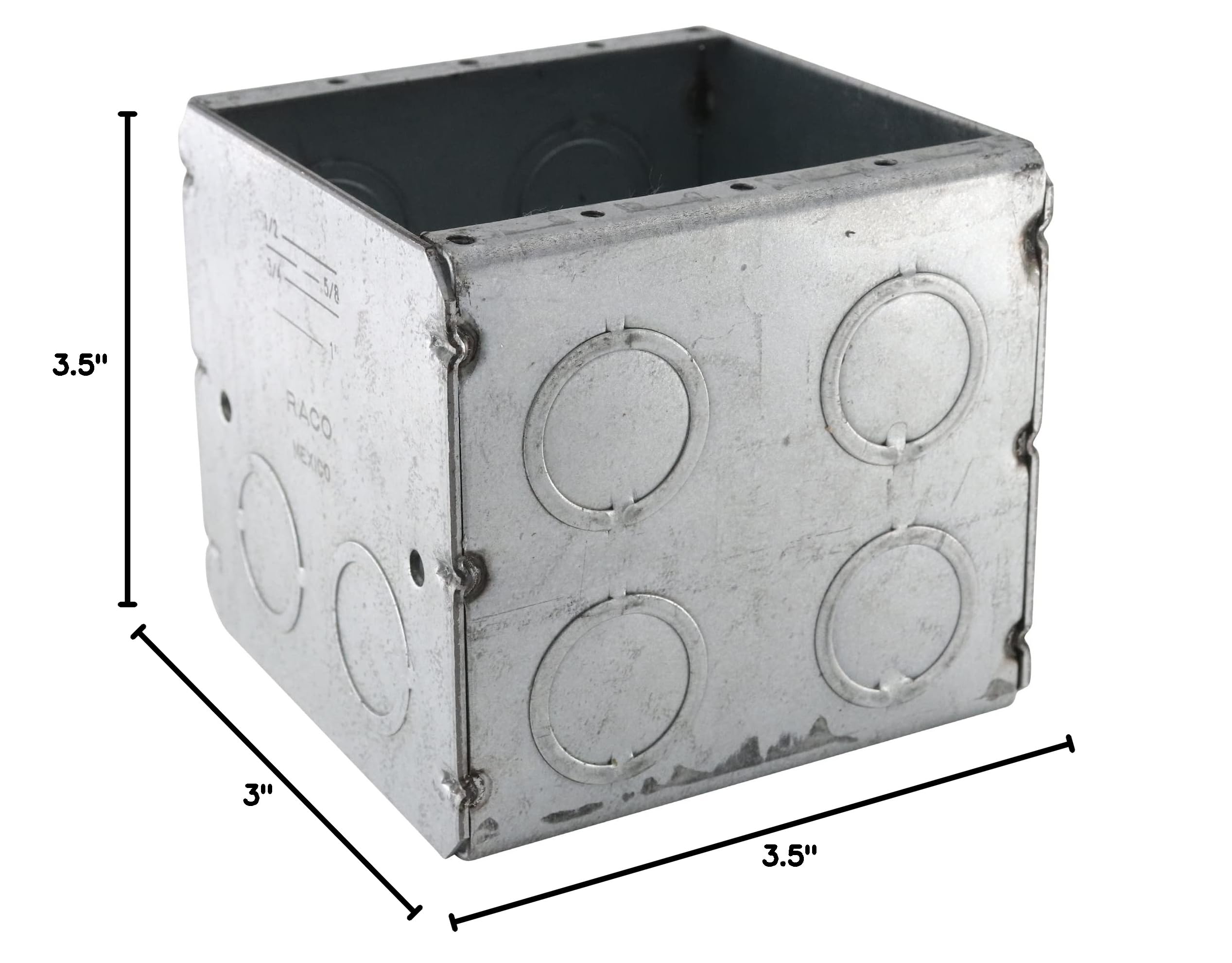 Raco Hubbell 696 Masonry Boxes, 3-1/2 in. Deep - Nongangable with Conduit KO's, 2-Gang, 3-25/32 in. Wide, Gray - Image 4